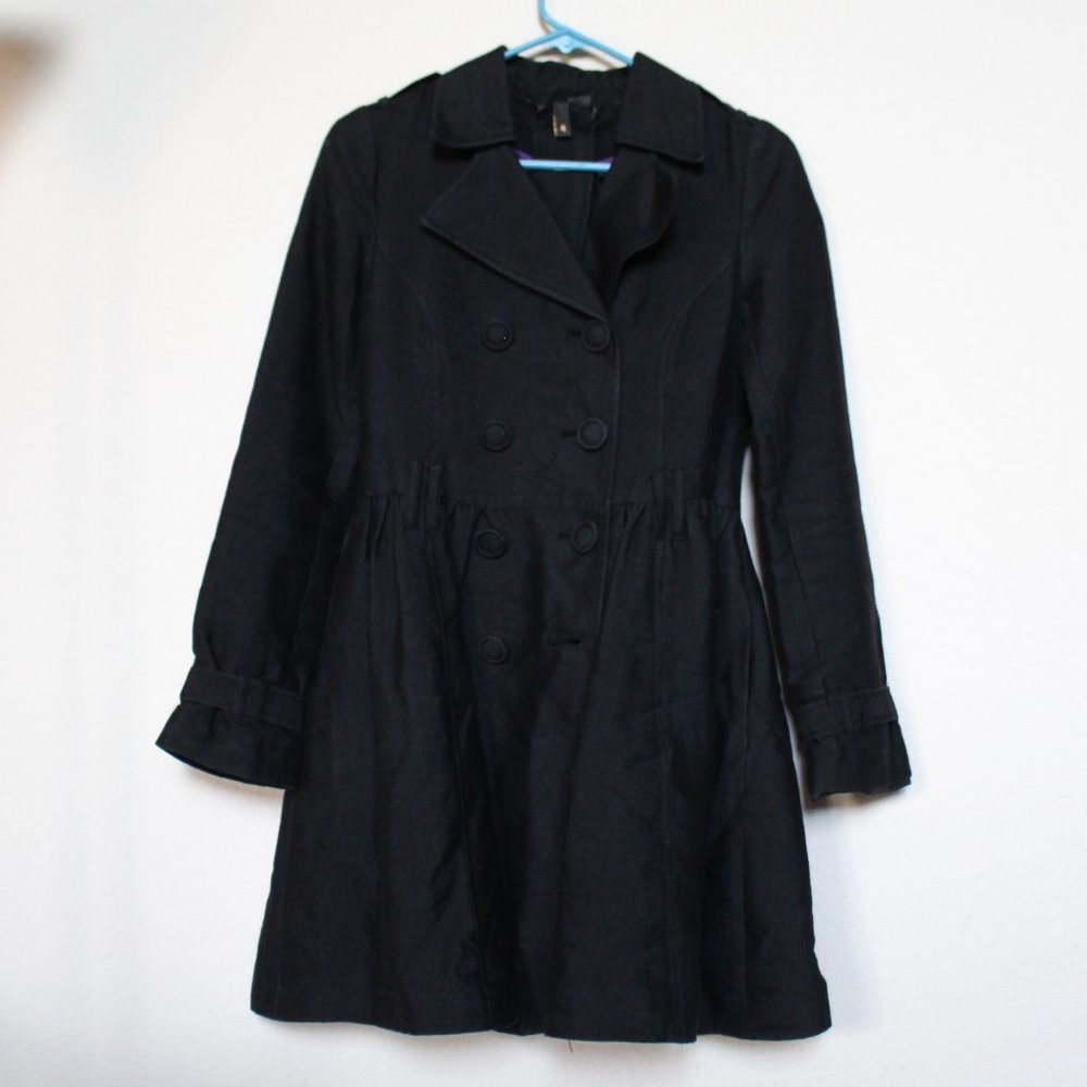 H&M Divided | Double Breasted Belted Trench Coat | Black